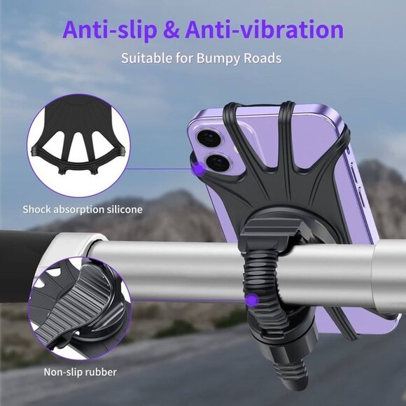 Bike Phone Mount, [Detachable] Silicone - Picture 4 of 6